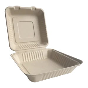 9"x9" Eco-Bamboo Hinged Clamshell (200/cs)